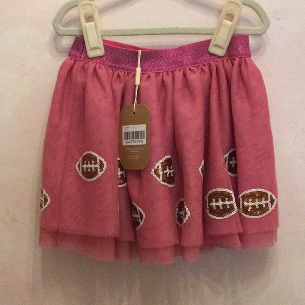 Angel Dear Pink Football Print Tulle Skirt